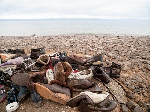 Skala Sikamineas, Lesbos Island, Mediterranean Sea
<p>Lost shoes collected on the beach close to the reception camp for refugees in Skala, northern coast of Lesbos island<br /></p><p>beach, coast, Greece, Lesbos, Mediterranean, refugees, refugee camp, shoe, Skala, Skala Sikamineas shore</p>
Küstenlandschaft, Insel, Öffentlicher Bereich/Strand, Geographie - Gemäßigt
© Wolf Wichmann